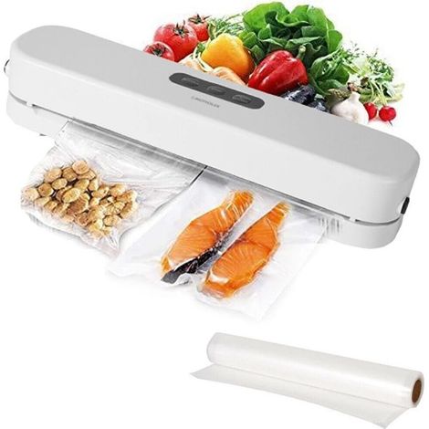 TrAdE Shop Traesio - Macchina Sottovuoto Professionale 3 Funzioni Sotto Vuoto Sigilla Alimenti 125w Con Rotolo - (1/5)