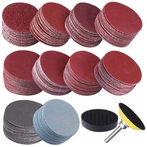 200 Pièces Disques de Ponçage 50mm Disques Abrasifs Grain 80 180 240 320 400 600 800 1000 2000 3000 pour Meulage Fraisage Gravure (1/5)
