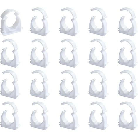 20 Pièces 25mm Clips de Tuyau en PPR Blancs,Clips Fixes pour Conduits d'eau,Support de Fixation en U pour Tuyaux d'eau,pour les Cuisines (1/5)