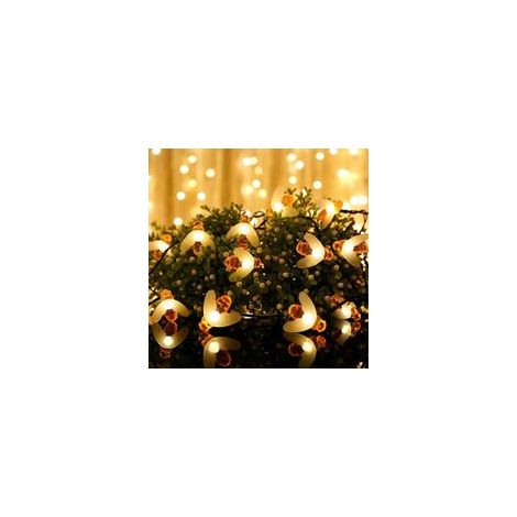 Guirlande lumineuse solaire de jardin 50 LED - 7 m - 8 modes - Étanche - Pour extérieur et intérieur - Pour clôture, pelouse(blanc chaud) (1/5)