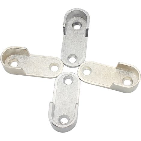 SHINING HOUSE Rail Suspension Meuble Ovale  20 Pièces - Support de tube d'armoire penderie pour barre ovale  Acier Nickelé  Tringle Cintre Fixation  Support de barre de penderie en métal - argent