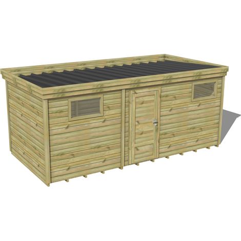 ABRI DE JARDIN bois traité 27mm, 6x2,6m, 16m2, Plancher (1/3)