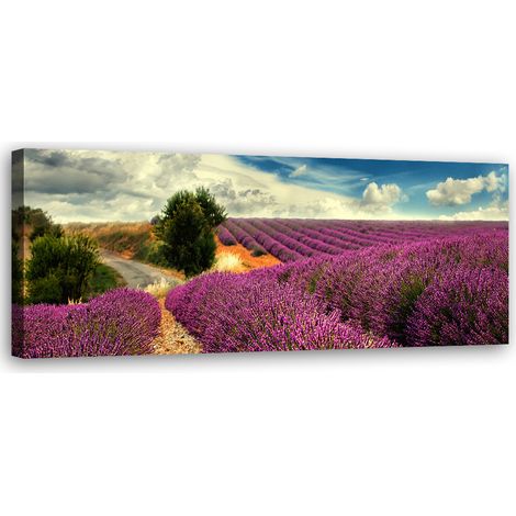 Tableau sur toile Paysage de lavande 90x30 (1/5)