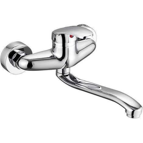 Robinet de cuisine rotatif 360° - Mural monocommande froid chaud - Mitigeur de cuisine lavabo Alliage (1/5)