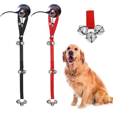 Sonnettes de porte pour chiens parlants, lot de 2 sonnettes d'entraînement pour chiens, sonnette de porte à longueur réglable pour l'apprentissage de la propreté. (1/5)
