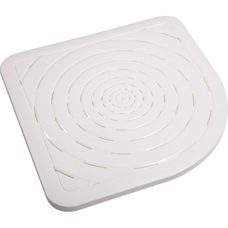 Tarima de ducha antideslizante resina 56x56 alfombrilla de ducha blanca mod. Oasi (1/2)