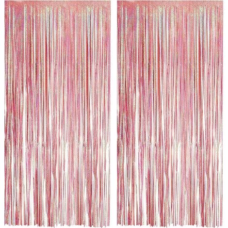 2 pièces Rideau Métallique,Franges en Aluminium,Rosegold,1m x 2,5 m,Décoration Fête,Mariage,Anniversaire (1/5)