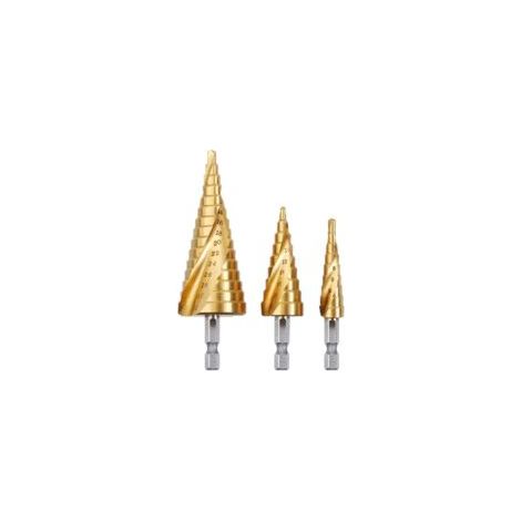 Set di 3 punte per svasatura, realizzate in acciaio rapido e acciaio inossidabile, 4-12/20/32 mm, punte coniche triangolari in lega di titanio, gambo esagonale, adatte per forare acciaio e ottone - Cr