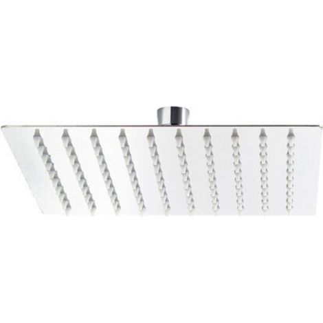 Pommeau de douche Carré 30x30cm Tête de douche Jet Effet pluie Rainshower Acier inoxydable