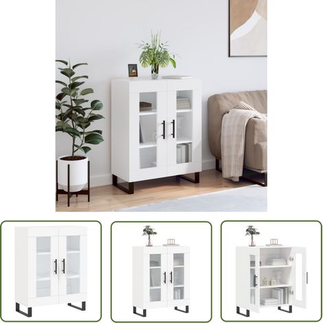 The Living Store Sideboard Weiß 69,5x34x90 cm Holzwerkstoff - Schreibtisch - Wohnzimmermöbel - Sideboard - Regal - Eckschrank (1/5)