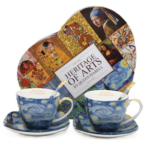 Porzellantassen-Set, 2er-Set, Van Gogh Sternennacht, 250 ml, als Geschenk (1/5)
