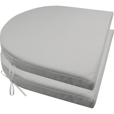 2er Set Stuhlkissen mit Bändern Wasserdicht Rutschfestes Sitzkissen Bequeme Halbrund Sitzpolster für Gartenmöbel Oder Stuhl Wasserdicht Garten 40 x 40 x 4 cm Beige (1/5)