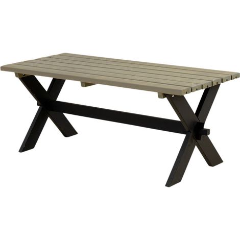 Plus Tisch Nostalgie 179x75x72cm schwarz graubraun rechteckig Gartentische (1/3)