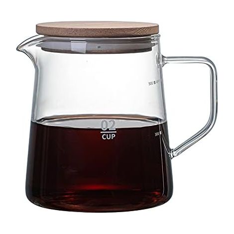1 Verseuse,Verre borosilicate,Couvercle bois,Bec verseur en V,Résistance thermique,Domicile,Bureau (1/2)