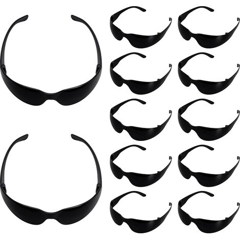 Lot de 12 lunettes de protection, anti-buée, lunettes de protection teintées, anti-éclats, résistantes aux rayures, pour atelier, vélo, jogging, unisexe, anti-buée (1/5)