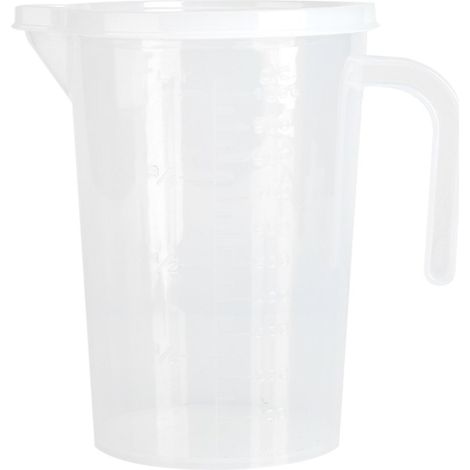 Brocca graduata da 1000 ml in plastica senza BPA, con coperchio e manico innovativo. (1/5)