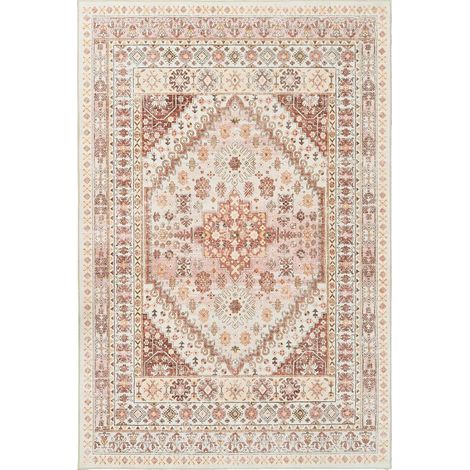 Tapis de salon 4060cm orange imitation cachemire lavé tapis de sol lavable tapis rétro grande surface tapis anti-salissure décoration de la maison (1/5)