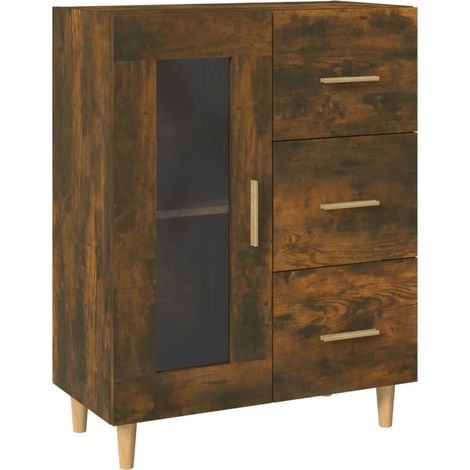 Credenza buffet cassettiera mobile contenitore organizer cucina soggiorno soggiorno 69,5 x 34 x 90 cm derivati del legno marrone 020031026