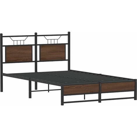 vidaXL Giroletto senza Materasso Rovere Marrone 120x190 cm Truciolato (1/5)
