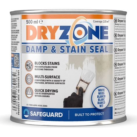 Dryzone White Stain Seal & Damp Proof Paint 500ml