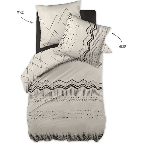 Parure de couette 100% coton 57 fils 140 x 200 cm BERBERE (1/4)
