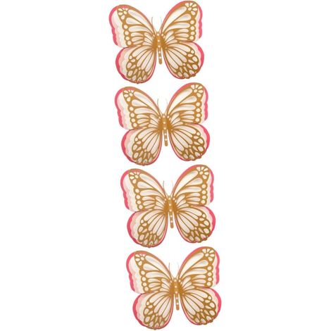 4pièces Autocollants Muraux Décoratifs Décorations Élégantes Pour Mariage Et Intérieur Autocollants Réalistes Relief Pour Maison Et Bureau (1/5)