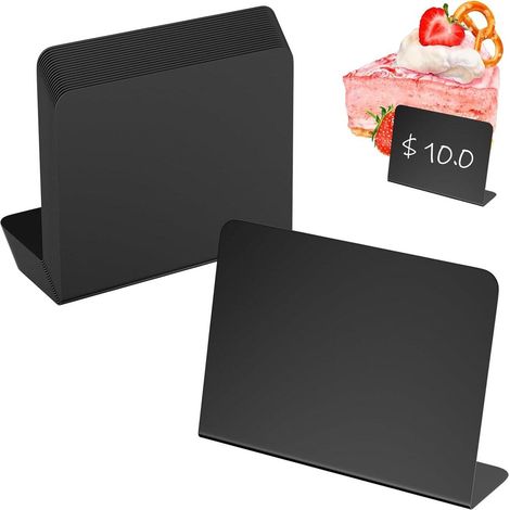 Ardoise Mini - 10 x 7,5 cm - L-forme - Effaçable - Réutilisable - Pour Étiquettes Prix, Menus, Tableaux de Service - Lot de 20
