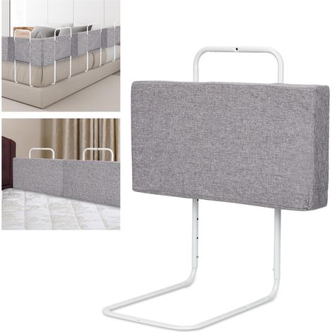Wolketon 1 pezzo sponda letto bambini 60 cm, protezione anticaduta regolabile, grigio (1/5)