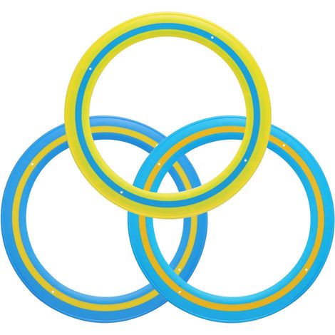 Lot de 3 anneaux frisbee - 24 cm - Pour enfants et adultes - Jouet de jeu d'extérieur pour enfants - Pour l'extérieur, aire de jeux scolaire, parc, piscine (1/5)