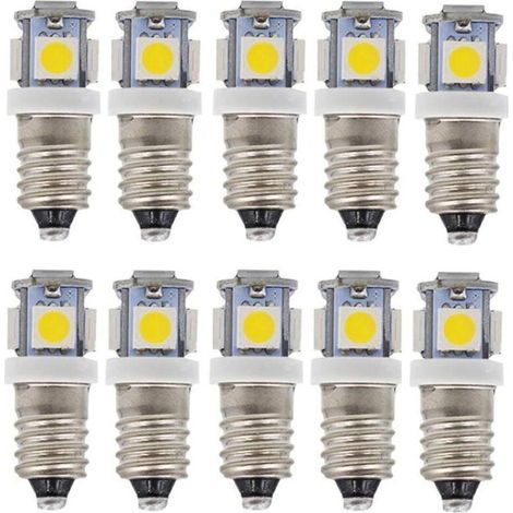 Ampoule E10 - 6 V AC - 50 Lm - Pour Étoiles Décoratives Lampes Vintage Arbres De Noël Indicateurs Appareils - 10 Pièces (1/5)