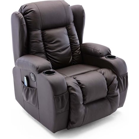 CAESAR HIGH BACK ELECTRIC BOND GRADE LEATHER RECLINER 3+2+1 SOFA ARMCHAIR SET BROWN 1 SEATER