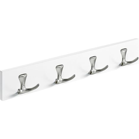 Hettich Holzgarderobe 4 Haken 50,0 x 8,0 x 4,6 cm weiß Garderobe