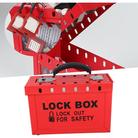 Boîte de verrouillage de groupe portable à fenêtre transparente, boîte de consignation de sécurité pour bureaux, centres commerciaux et entreprises à domicile. (1/5)