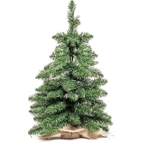 Albero di Natale Pinetto Alberello 45 cm 50 Rami in PVC con base in Juta F4998 Altezza 45 cm Colore Verde (1/4)