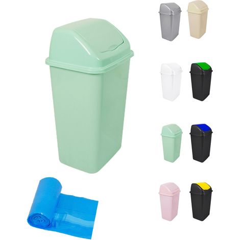 Cubo de Basura con Tapadera Basculante - 15L / 25L / 30L / 50L - Papelera Ideal para Cocina, Baño y Oficina