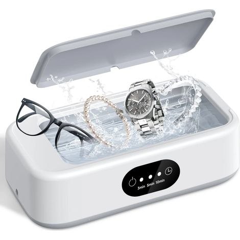 Nettoyeur À Ultrasons - 49000 Hz - Cuve 640 Ml - Pour Montres Étanches Lunettes Bijoux - 1 Pièce (1/5)