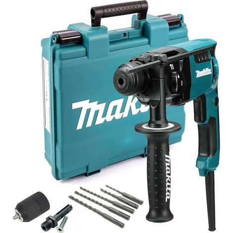Makita HR1840 240v SDS Plus 2 Mode Rotary Hammer Drill 470w + SDS Bits + Chuck (1/5)