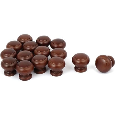 BRAVIX sourcing map Maison Cabinet Tiroir 27mmx24mm Bois Bois Poignée Saisir Poignée Foncé Rouge Marron pour Commode Tiroir Armoire 15pcs (1/5)