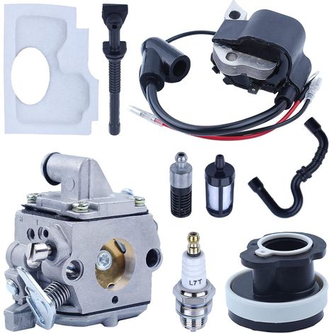 1 Kit carburateur, bobine d'allumage, filtre à air, bougie, tuyau pour tronçonneuse Stihl MS170 MS180 (1/5)