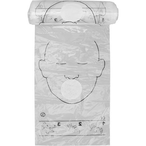 Masque de protection CPR jetable, écran facial barrière 1 rouleau, usage d'urgence secourisme (1/5)