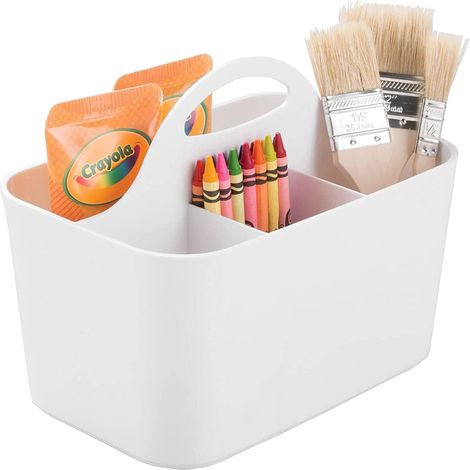 Boîte De Rangement - Organiseur De Bureau Pour Fournitures De Couture Et D'Artisanat - 4 Compartiments En Plastique - Blanc - 1 Pièce (1/5)