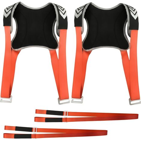 Ergonomic Moving Strap, 2 Person Furniture Carrying Strap, Damage Reduction, Optimal Comfort, Adjustable at Will, Orange (1/5)