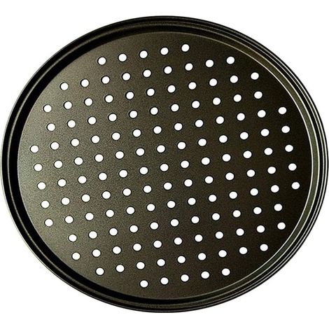 Poêle à Pizza Punch Acier Au Carbone Plat Four Perforé Multi-Usages Plaque à Pizzac Anti-adhérent Plaques à Pizza Utilisée pour Pâtisserie, La Pizza, Le Gâteau, Les Sandwichs, Saucisse, Galettes (1/5)