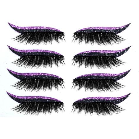 4 paires d'autocollants réutilisables pour eye-liner et faux cils, waterproof, faciles à poser et retirer, résistants à l'eau. (1/5)
