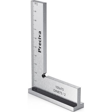 Carpenter's Square, 100x70mm Precision Right Angle Block Ruler with Scale for Carpenter Engineer, Metal Carpenter's False Square for Machines Setting Up and Laboratory Use (1/5)