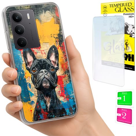 Funda para Realme C75 / 14X 5G con foto y diseño de perro + cristal 9H (1/5)