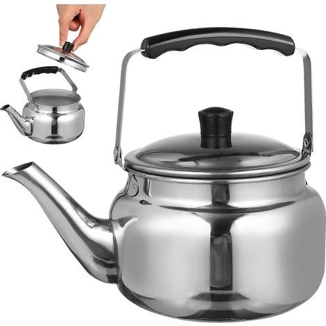 Bouilloire en acier inoxydable avec poignée anti-brûlure pour la cuisine et la salle à manger-18X12X11CM-Silver (1/2)