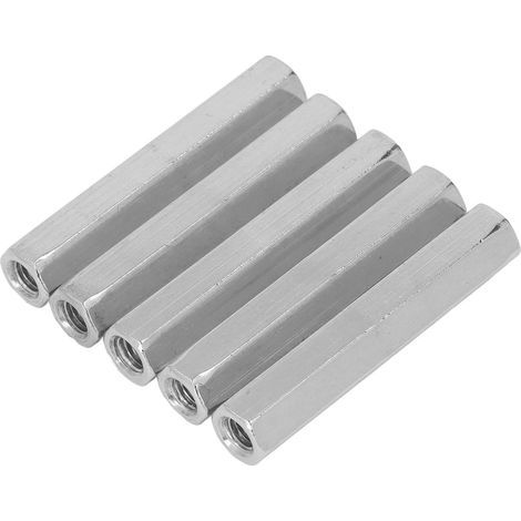 M8x1.25 Hexagonal Coupling Nut, 75mm Length, 304 Stainless Steel Connecting Nuts for Bolt Stud, Machine Screw, 5 Pieces (1/5)