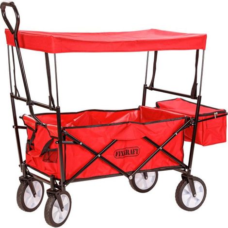 Chariot à main pliable 'Sunny' avec toit - Transport- Enfants- Jardin