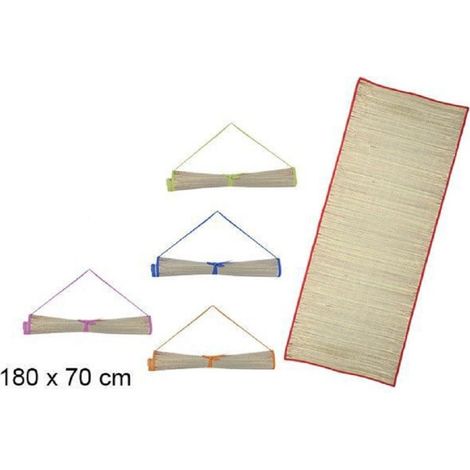 TrAdE Shop Traesio - Stuoia Spiaggia In Paglia 70x180cm Mare Con Manico Laccetto Chiusura Ass. 161402 - (1/2)